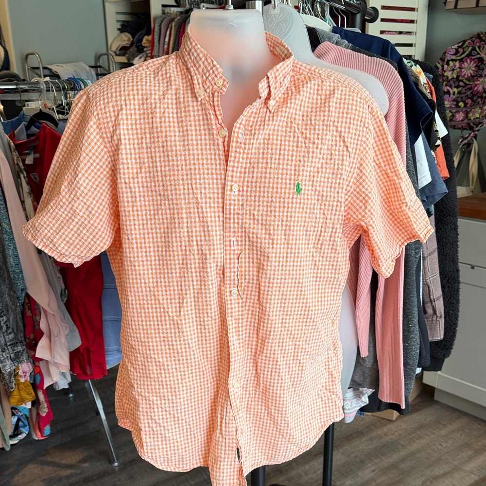 Ralph Lauren Men's Orange Plaid Shirt